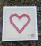 Hand Embroidered Greetings Card -Beaded Red Heart - Image 4