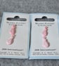 DESTASH: 4 Vintage Beatrix Potter Pink Rabbit Shaped Plastic Buttons (Rare Find)