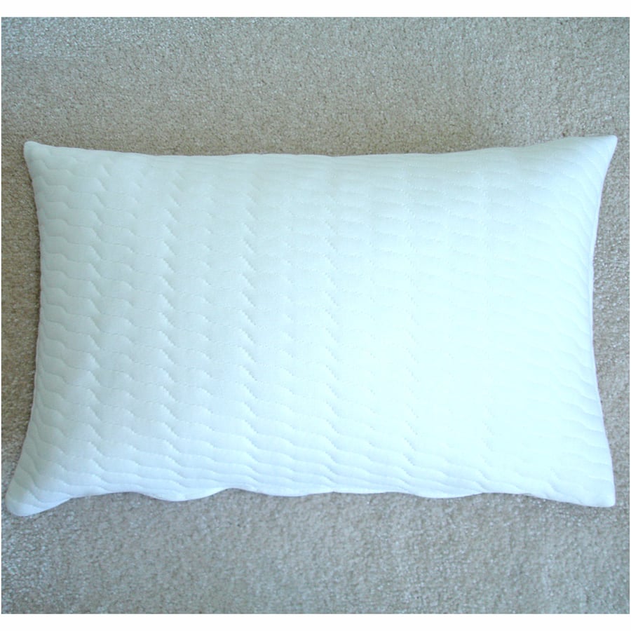 Tempur Travel Pillow Cover 16x10 inch Quilted Polyester White