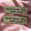 Woven “Hand Made With Love” craft labels