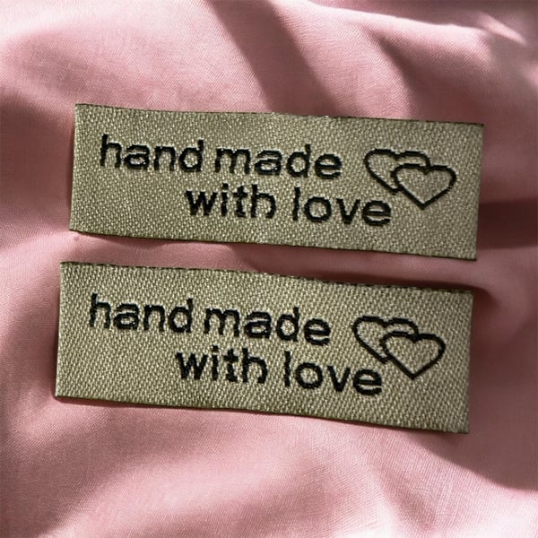 Woven “Hand Made With Love” craft labels