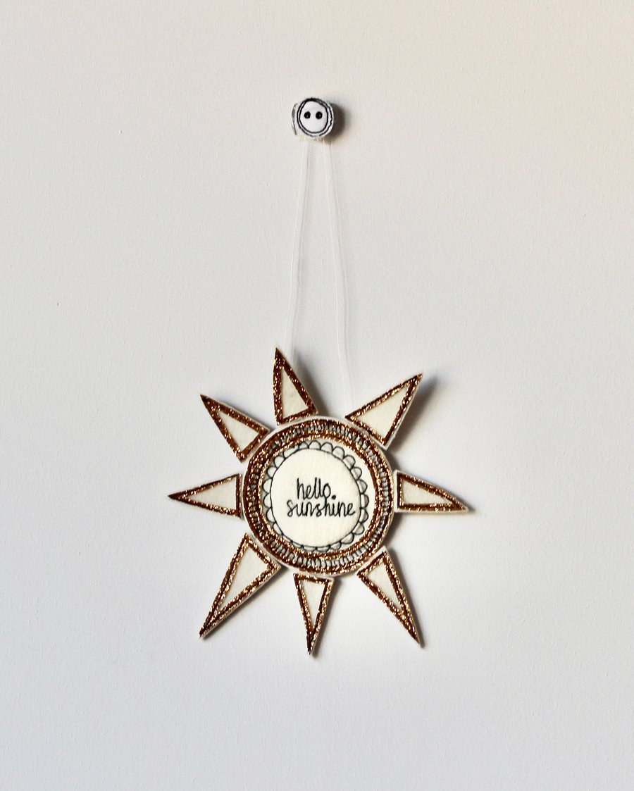 'Hello Sunshine' - Hanging Decoration