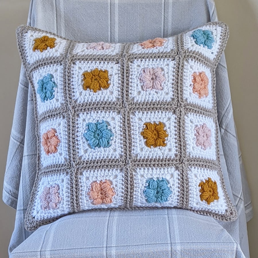 Cushion Cover - Puff Flower Granny Square