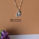 .999 Fine Silver Abstract Face Fragment Pendant Necklace