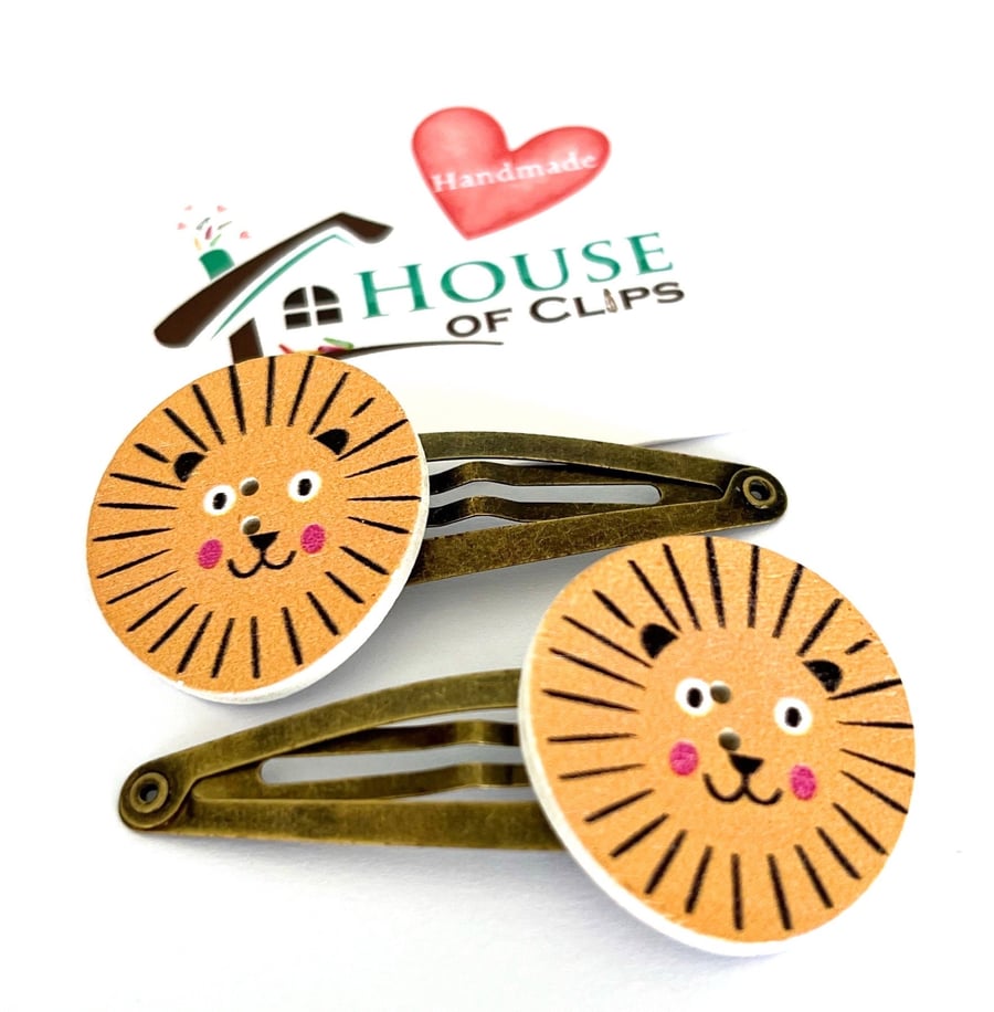 Victorian Hair Clip Collection - Lincoln Lion Hair Clips - Lion Hair Snaps - Lio