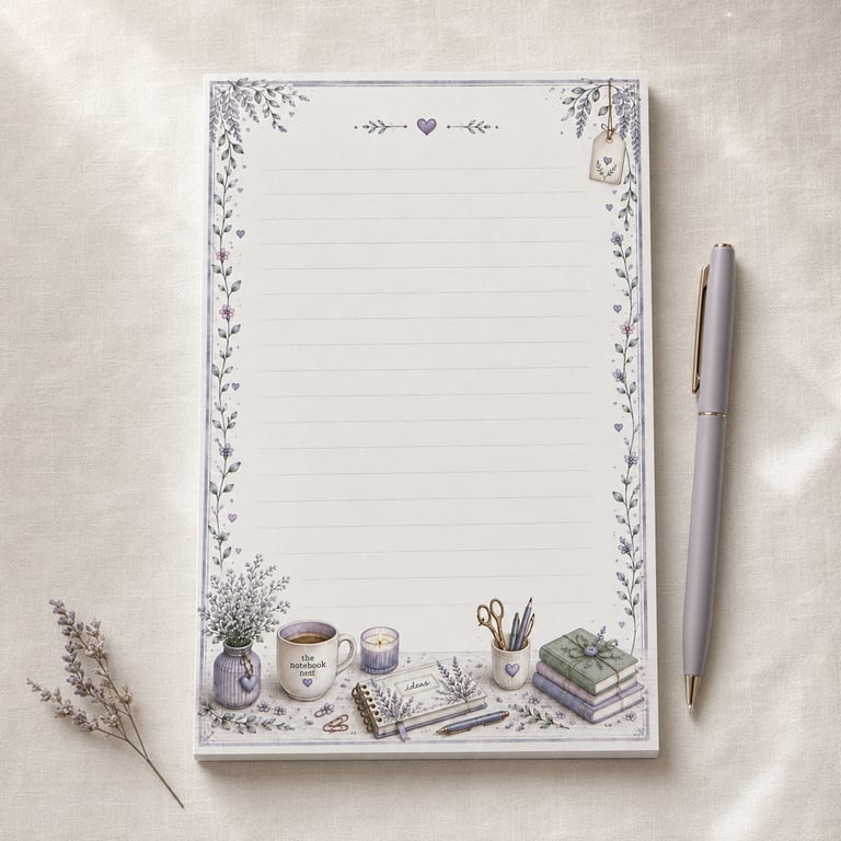 Stationery Notepad, Lined Writing Pad, 50 pages