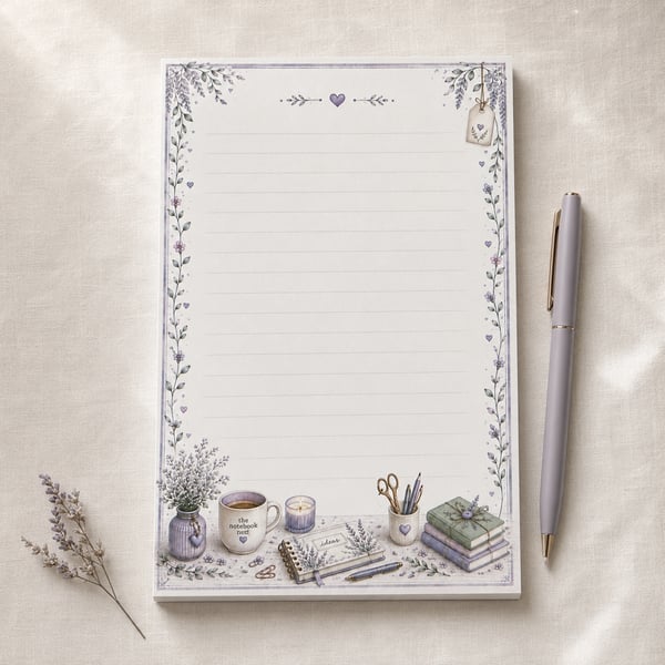 Stationery Notepad, Lined Writing Pad, 50 pages