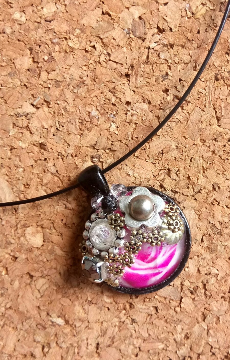 Bejewelled Cabochon Pendant