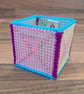Medium container for office items - pink, yellow, green, blue mix - Image 1