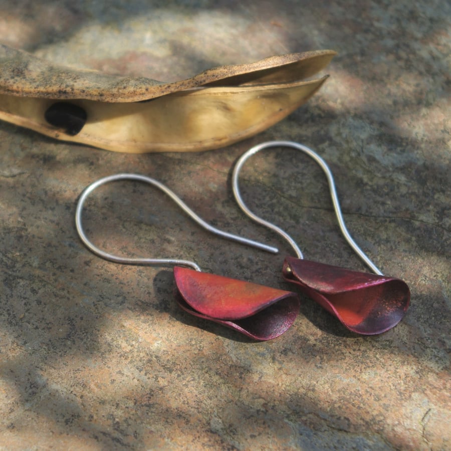 Copper Pod Dangle Earrings
