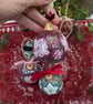 Pink Hellebore (Christmas Rose) hand-painted ceramic Christmas bauble - Image 3