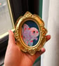 Ranchu goldfish original painting in gold frame
