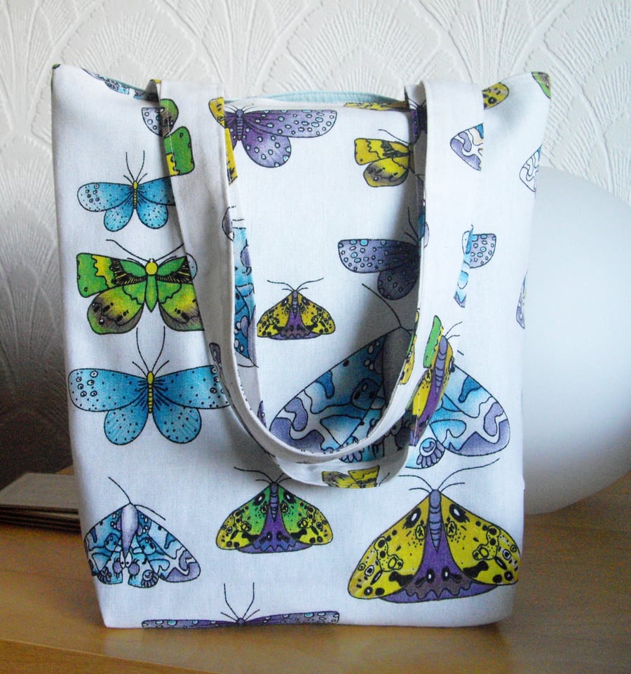 Butterfly moths tote bag shopper canvas bag