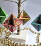 Set of 4 Origami Christmas Decorations - Pastels and Gold