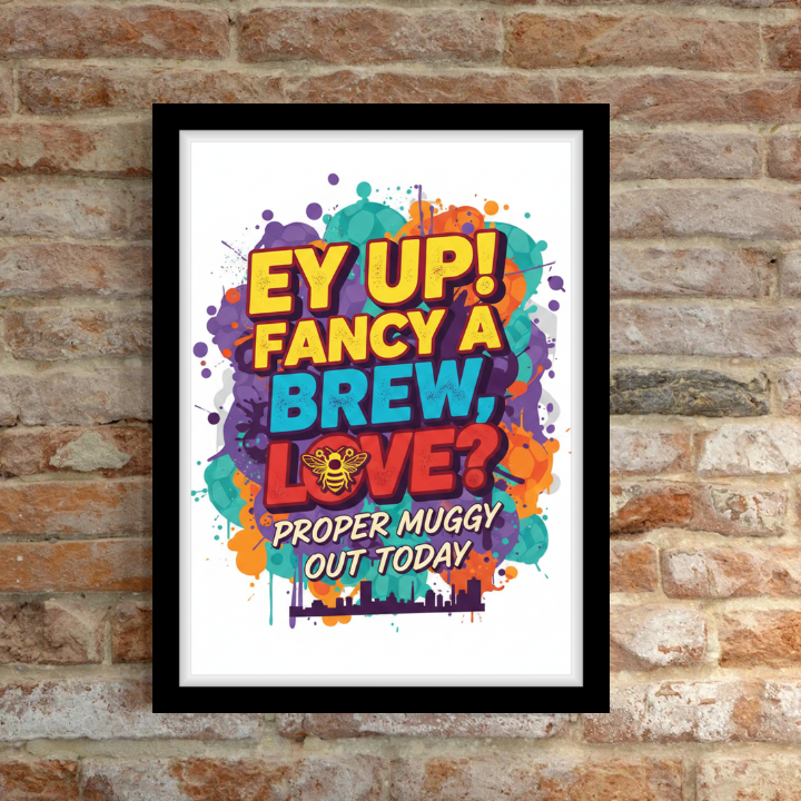 EY UP FANCY A BREW,LOVE  Wall Prints