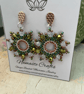 Pretty delicate beaded hoop dangle earrings, ladies artisan statement earrings  - Image 2