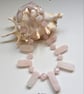 Designer Natural Untreated Rose Quartz Designer Necklace. - Image 3