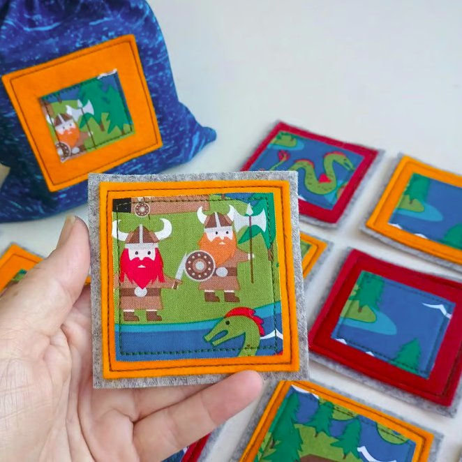 Toy, Viking matching pairs memory game in felt, UKCA safety tested