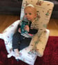 Scandi Bird Fabric Child's Chair Armchair Grey Mustard Nursery Children Bedroom - Image 5