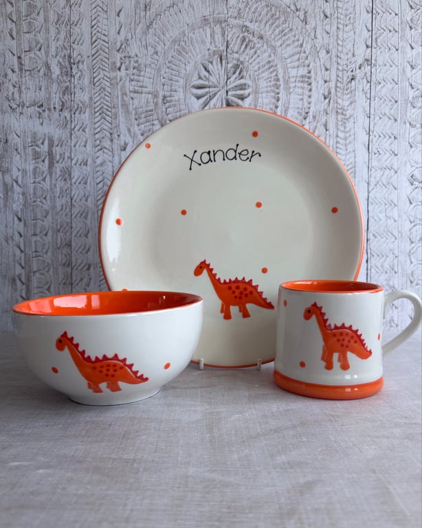 Personalised Dinosaur Dinner Set