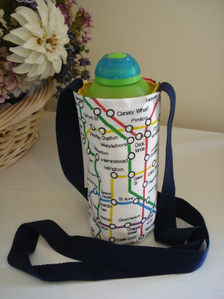 Child's Water Bottle Holder, Eco Gift, London Underground
