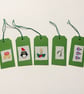 Five Large Cross-Stitch Christmas Gift Tags – Penguin, Bells and Baubles - Image 2