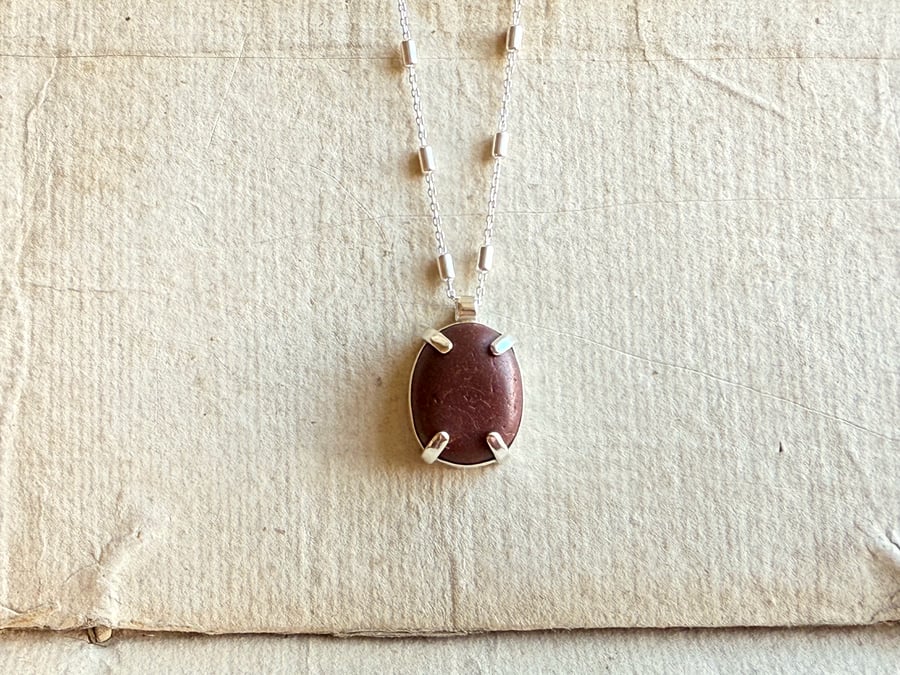 Sterling Silver Antique English Pebble Necklace