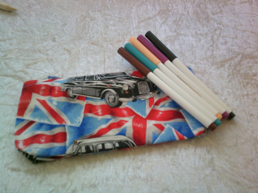Black Cab on Union Jack Flag Pencil Case