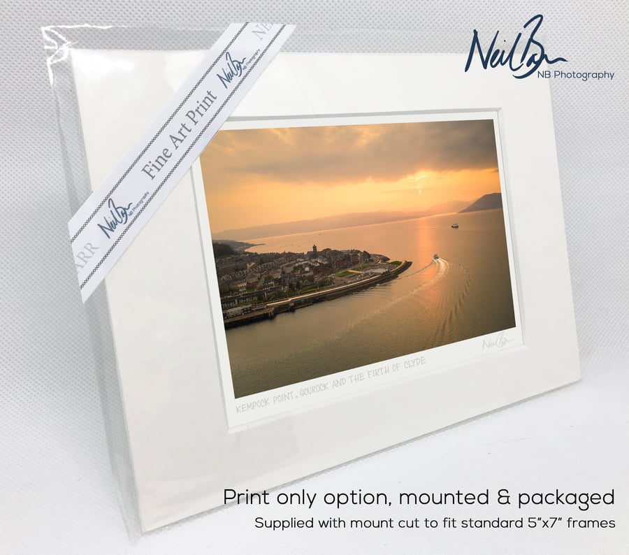Firth of Clyde Gourock & Argyll Scotland - A6 (7" x 5") Unframed Print