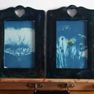 2 x Cyanotype Photo Prints in Upcycled Frames Perfectly Imperfect