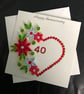 Handmade quilled 40th Ruby wedding Anniversary card - Image 1