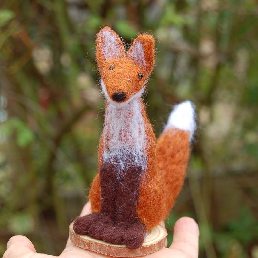 Needle Felt Fox- wool fox - fox ornament.  