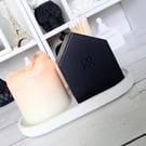 The Hill House - Black Handcrafted Jesmonite House-Shaped Match Jar