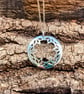 Sterling silver elliptic leaf ring necklace - Image 1