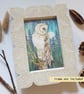 Small barn owl original art, original drawing, bird artwork, letterbox gift - Image 9