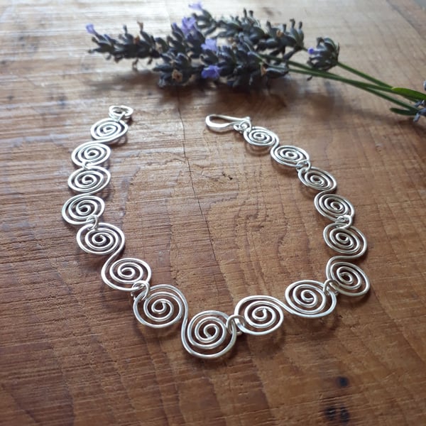 Celtic Silver Spiral Bracelet jewellery Christmas gift ideas for ladies