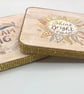 Set of 2 square wood coasters - Image 3