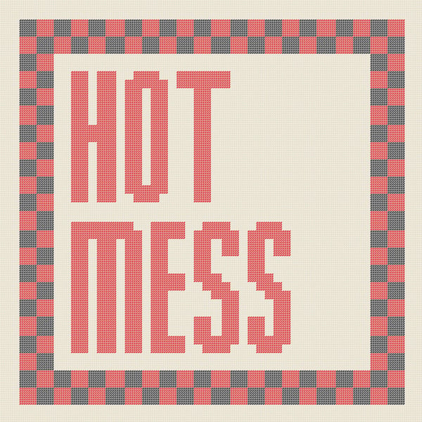 HOT MESS Needlepoint Cushion Pattern - Large Digital Tapestry Chart PDF