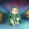 Tiny Musical Gnome 'Minim' with silver notes OOAK Sculpt by Ann Galvin