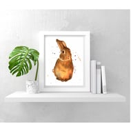 Watercolor Rabbit print - adding Peter Rabbit charm to the nursery 