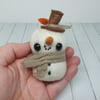 Brown Scarf Snowman