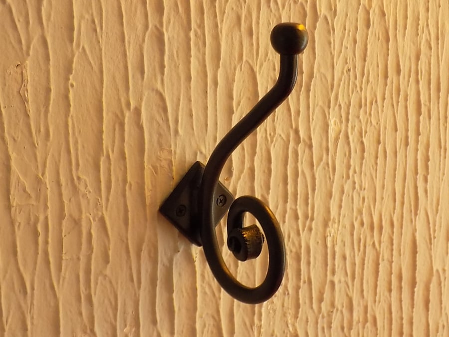 Wrought Iron Coat Hook.........................Forged Steel..Hand Made