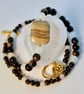 Obsidian Necklace With Silver Leaf Jasper And New Jade - Handmade In Devon - Image 3