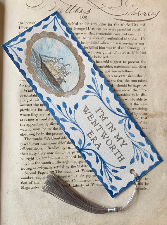 I'm in my Wentworth Era Handmade Jane Austen Bookmark