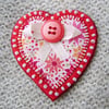 Fabric Heart Brooch