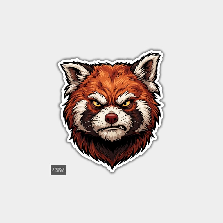 Funny Die Cut Vinyl Sticker - Red Panda