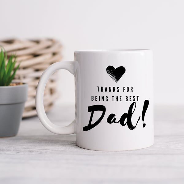 Thanks For Being The Best Dad Father's Day Gift Cut Personalised Mug For Dad