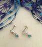 Beautiful Faux Opal Studs with a Swirl - Image 3