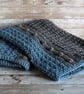 Chunky Baby Blanket, Blue and Grey,  - Image 8