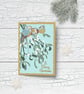 Christmas cards, Xmas cards, set of 5 cards, traditional Christmas, mistletoe